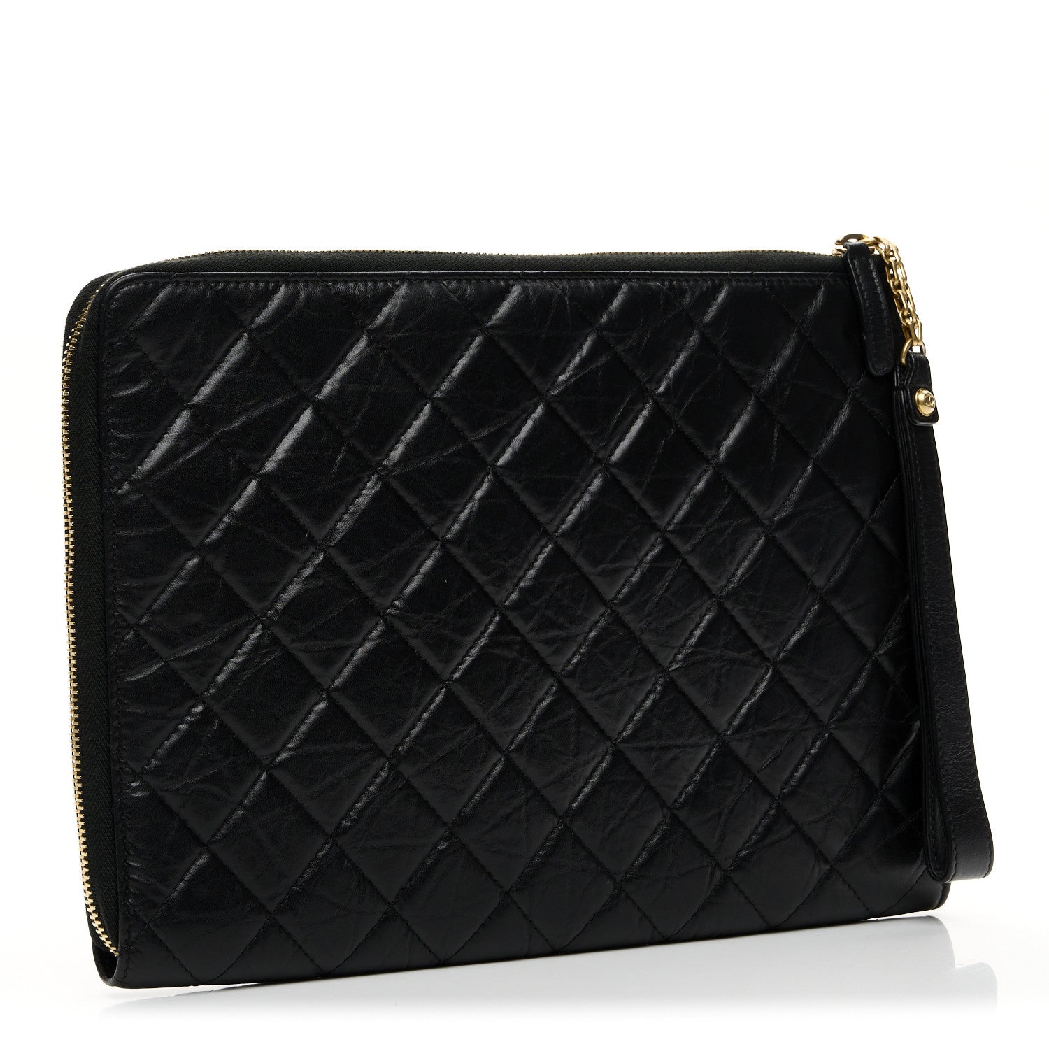 Chanel Aged Calfskin Quilted 2.55 Reissue Pouch With Handle Black 5 of 14
