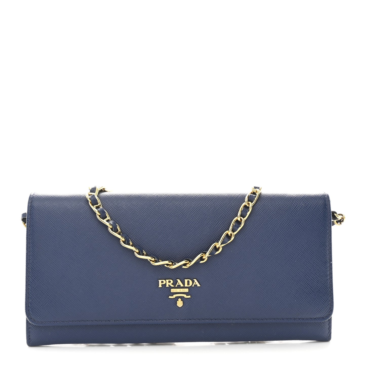 Saffiano Metal Oro Chain Wallet Bleuette