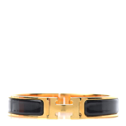 Hermes Enamel Narrow Clic Clac H Bracelet PM Black 1 of 4