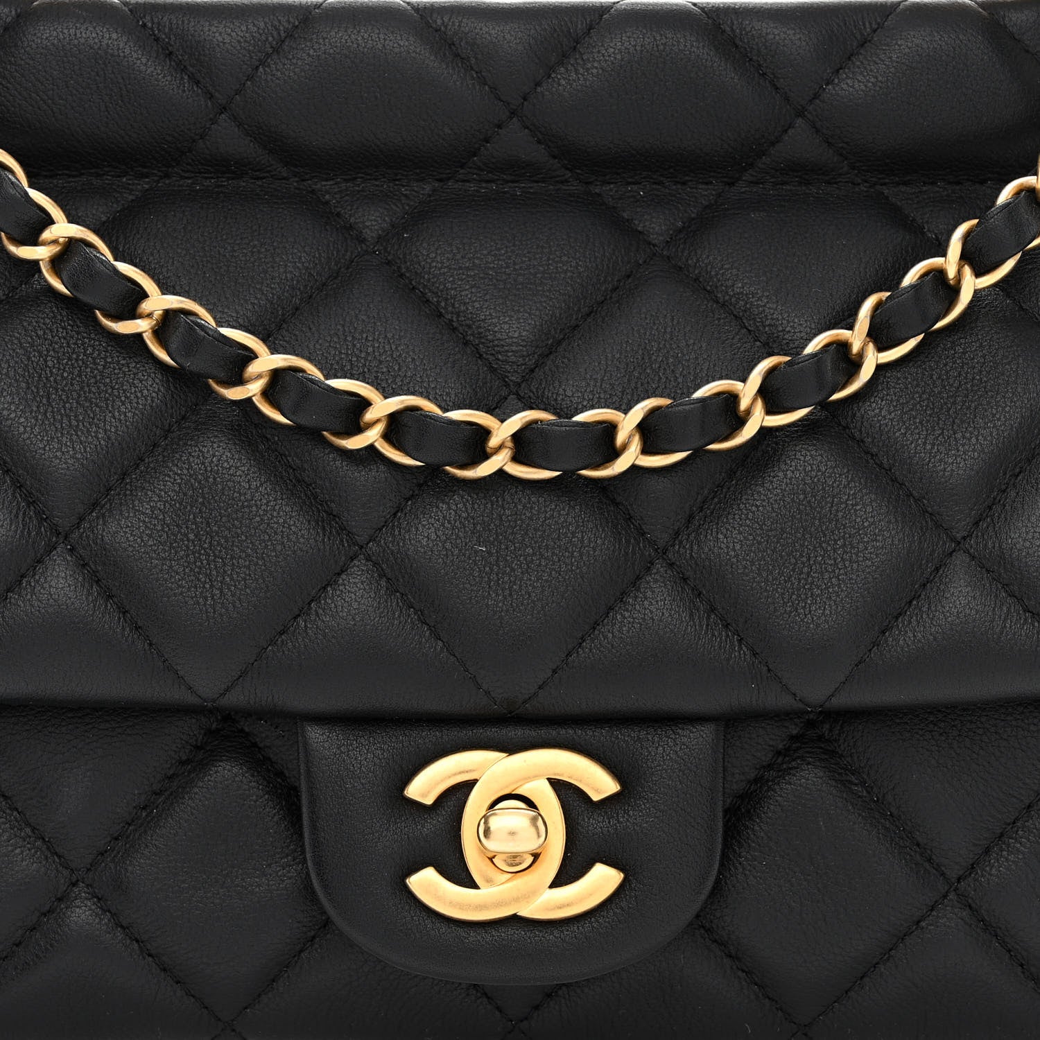 Chanel Calfskin Quilted Small Lady Handle Clutch With Chain Black 8 of 12