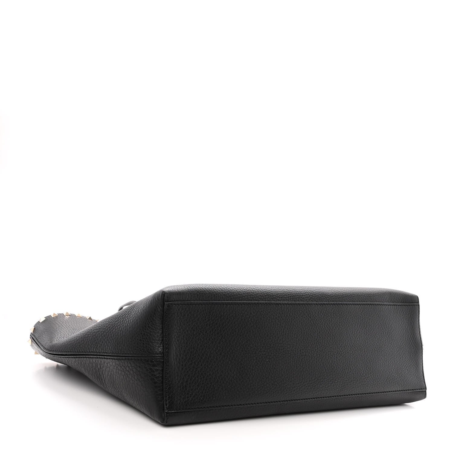Valentino Garavani Grained Calfskin Rockstud Shoulder Tote Black 4 of 10