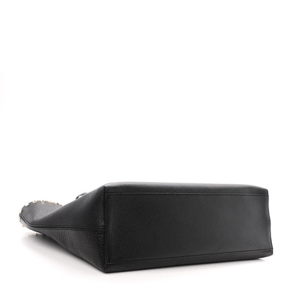 Valentino Garavani Grained Calfskin Rockstud Shoulder Tote Black 4 of 10