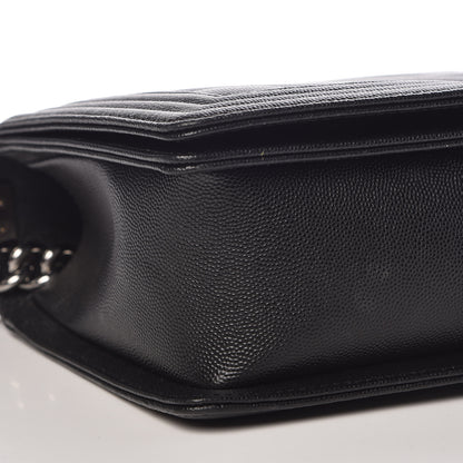 Chanel Caviar Chevron Quilted New Medium Boy Flap Black 8 of 9