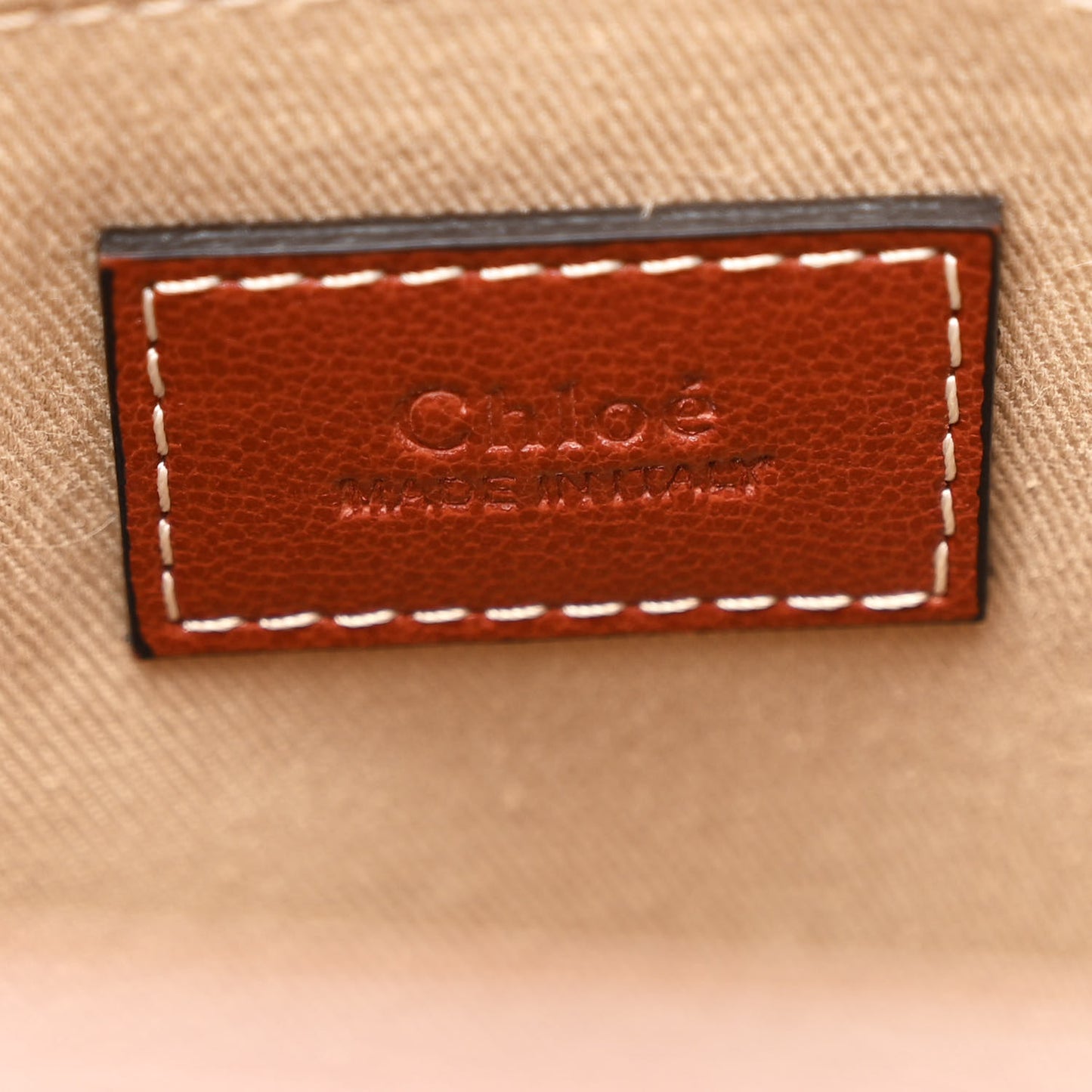 Calfskin Medium Woody Ribbon Tote Sepia Brown