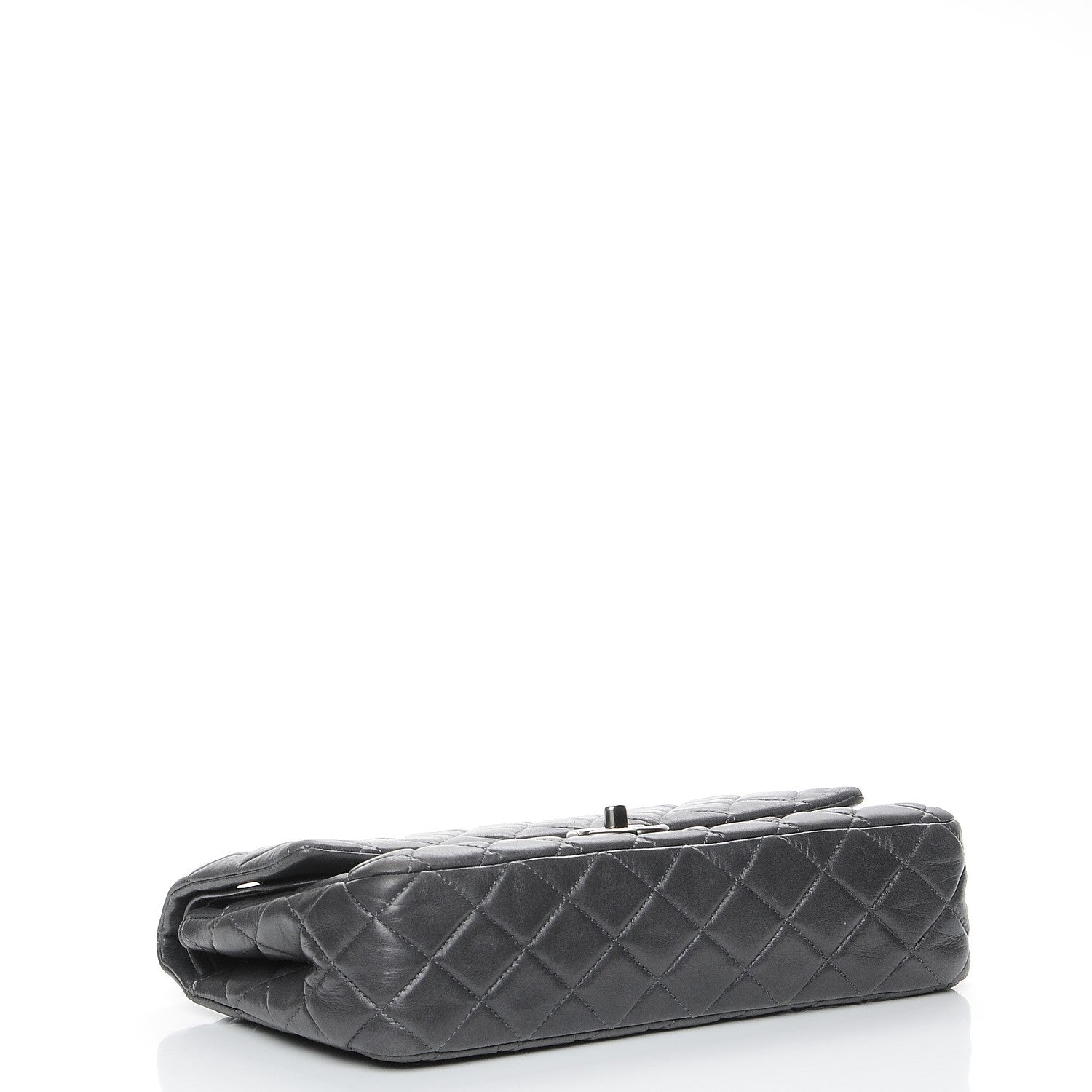 Chanel Lambskin Medium Quilted Double Flap Dark Grey 4 of 8