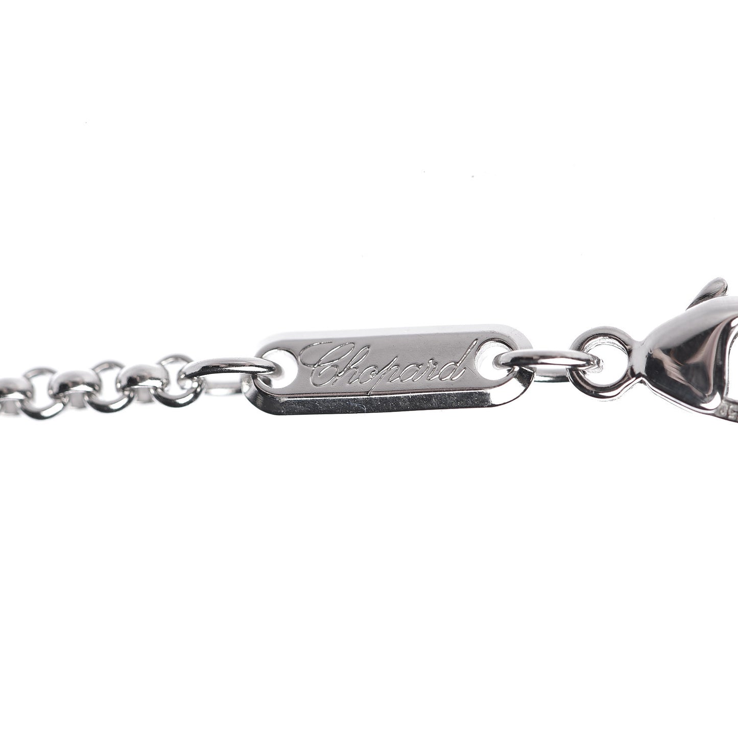 18K White Gold 3 Happy Diamonds Cross Pendant Necklace