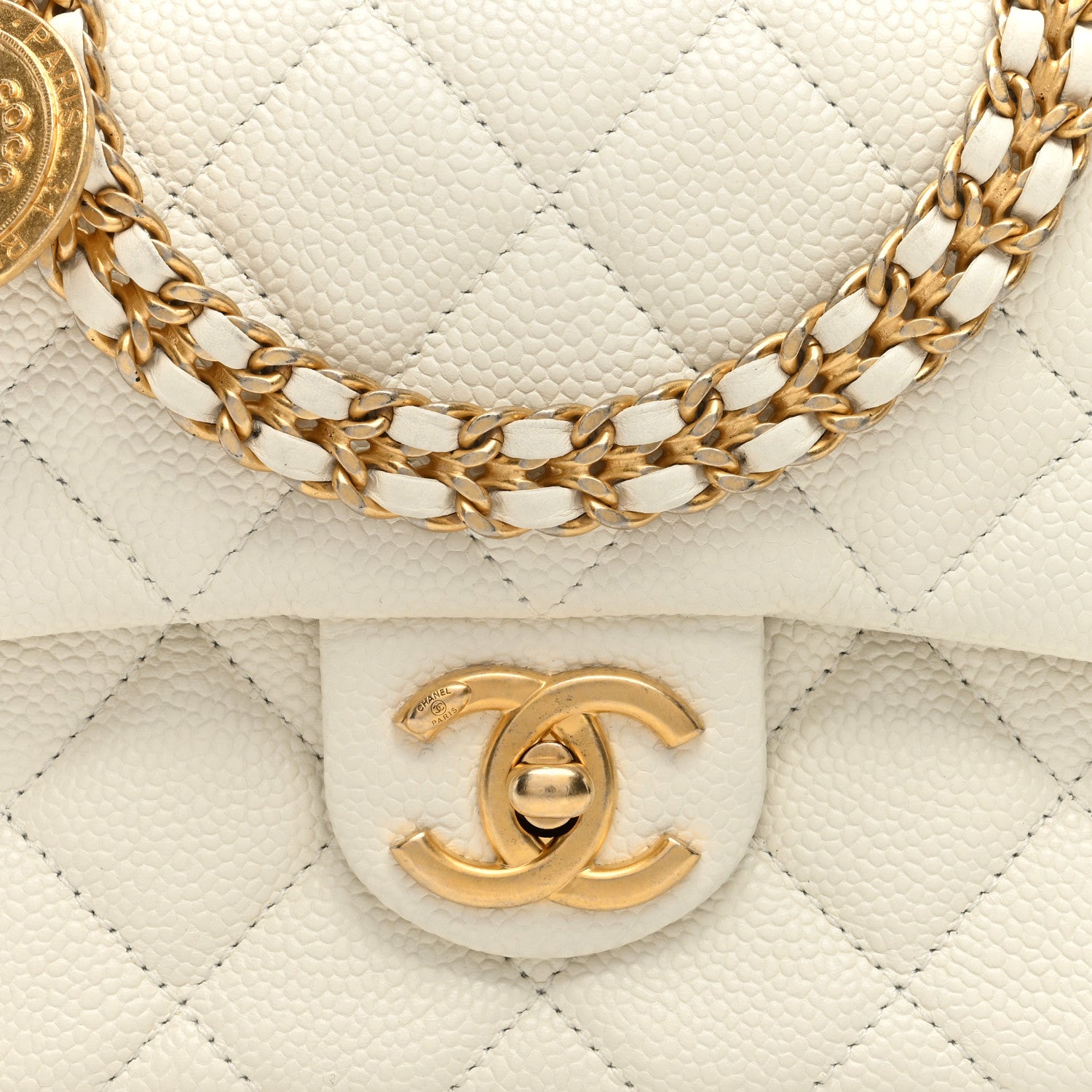 Chanel Caviar Quilted Mini Chain Soul Flap White 8 of 10