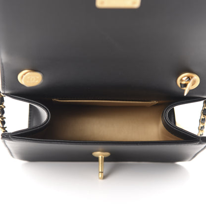 Chanel Calfskin Quilted Crystal Pearl Small Flap Bag Black 5 of 11