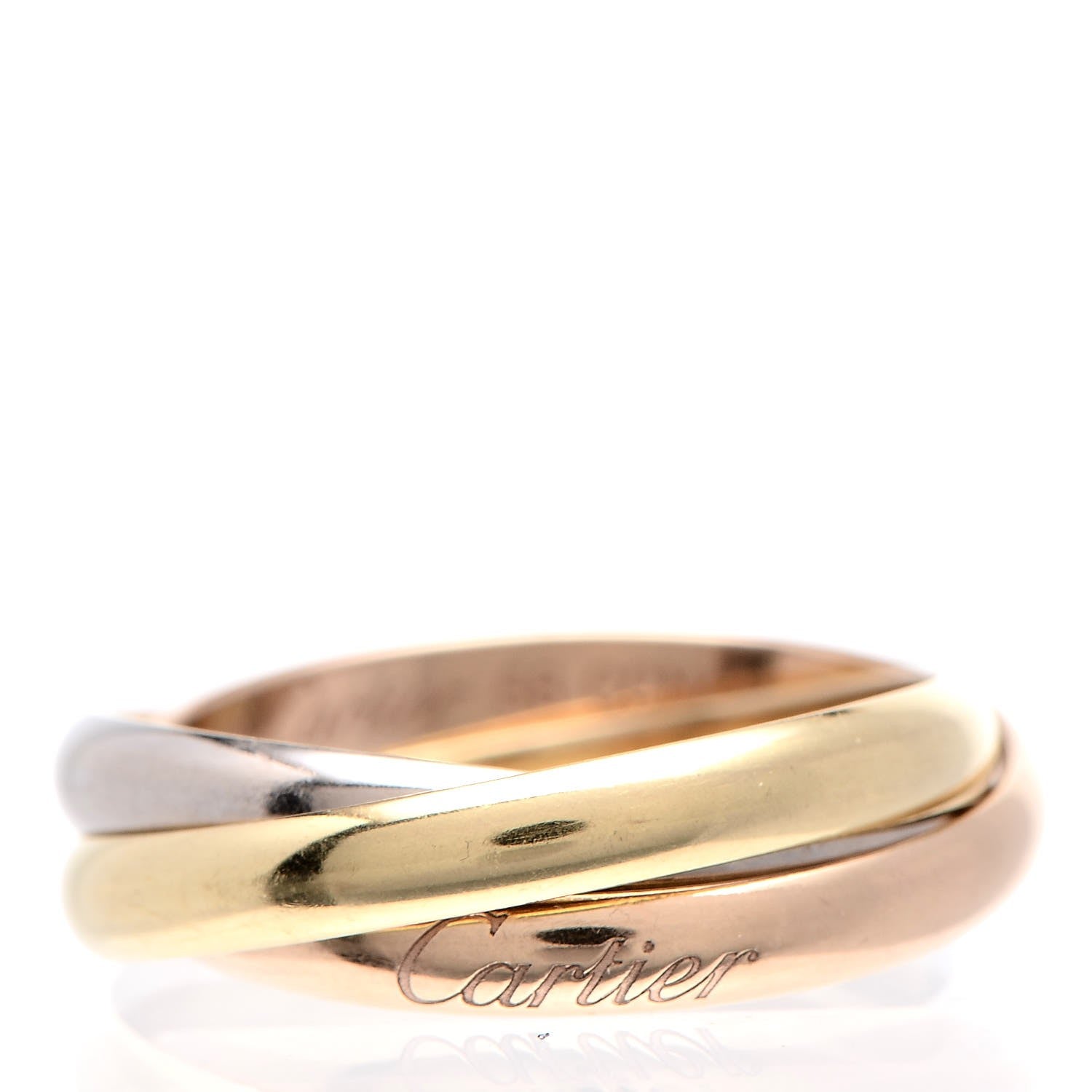 Cartier 18K Pink Yellow White Gold Small Trinity Ring 56 7.5 1 of 7