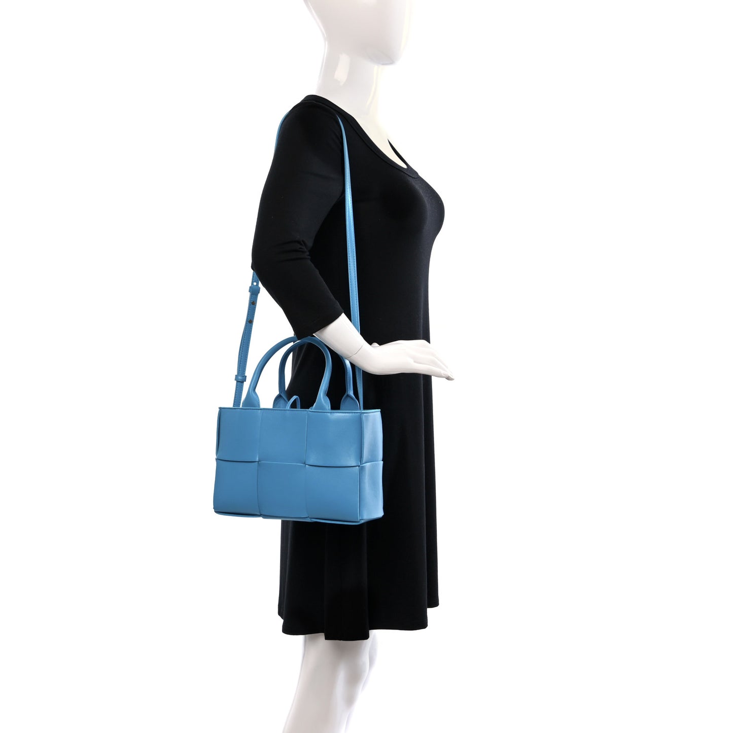 Grained Calfskin Maxi Intrecciato Mini Arco Tote Pool