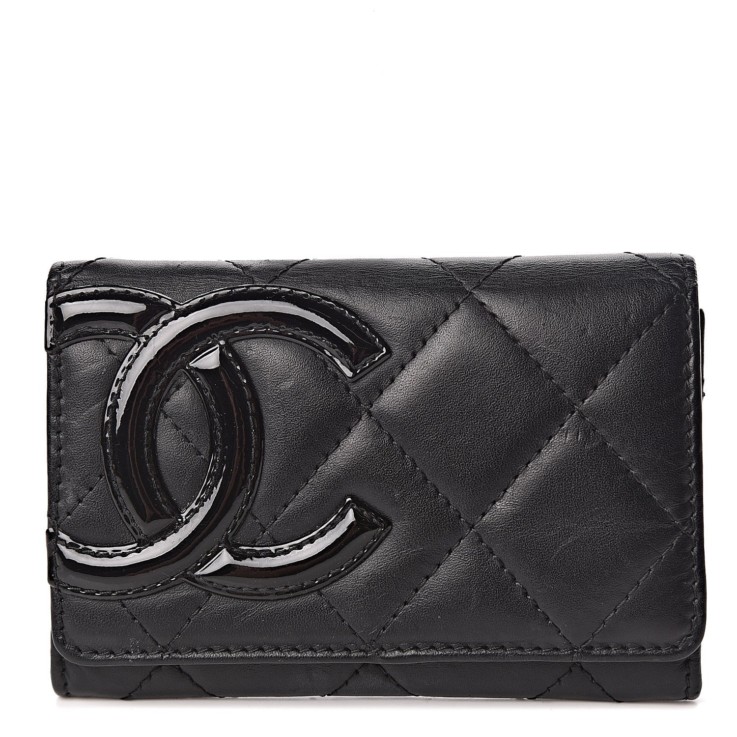 Chanel Calfskin Quilted Cambon Business Card Holder Black 1 of 14