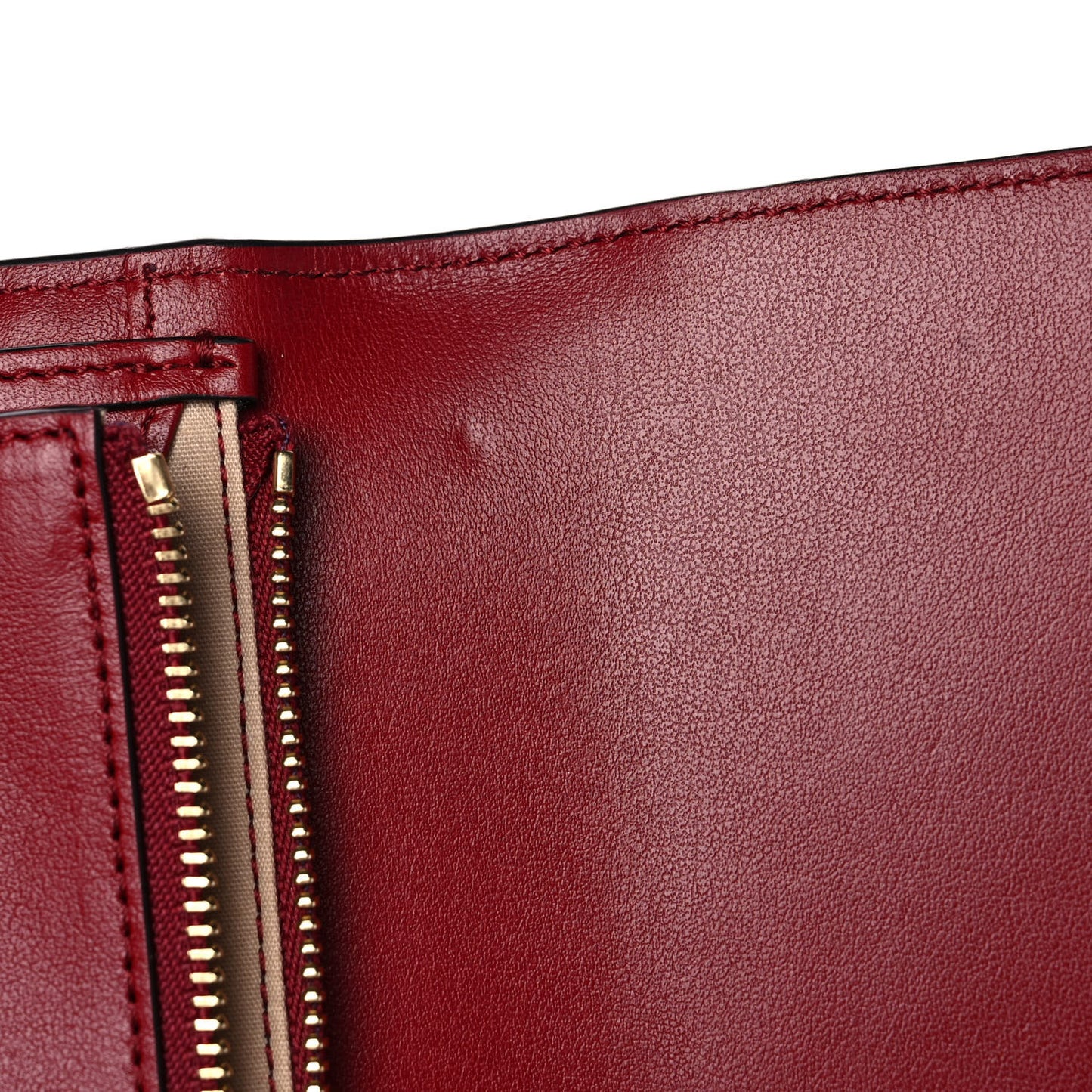 Calfskin Alphabet Compact Wallet Smoked Red