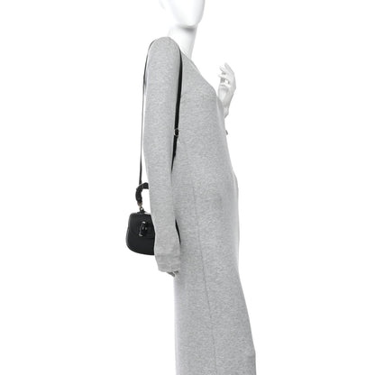 Gucci Boarded Dyana Lux Calfskin Web Monochrome Mini Bamboo 1947 Top Handle Bag Black 2 of 14