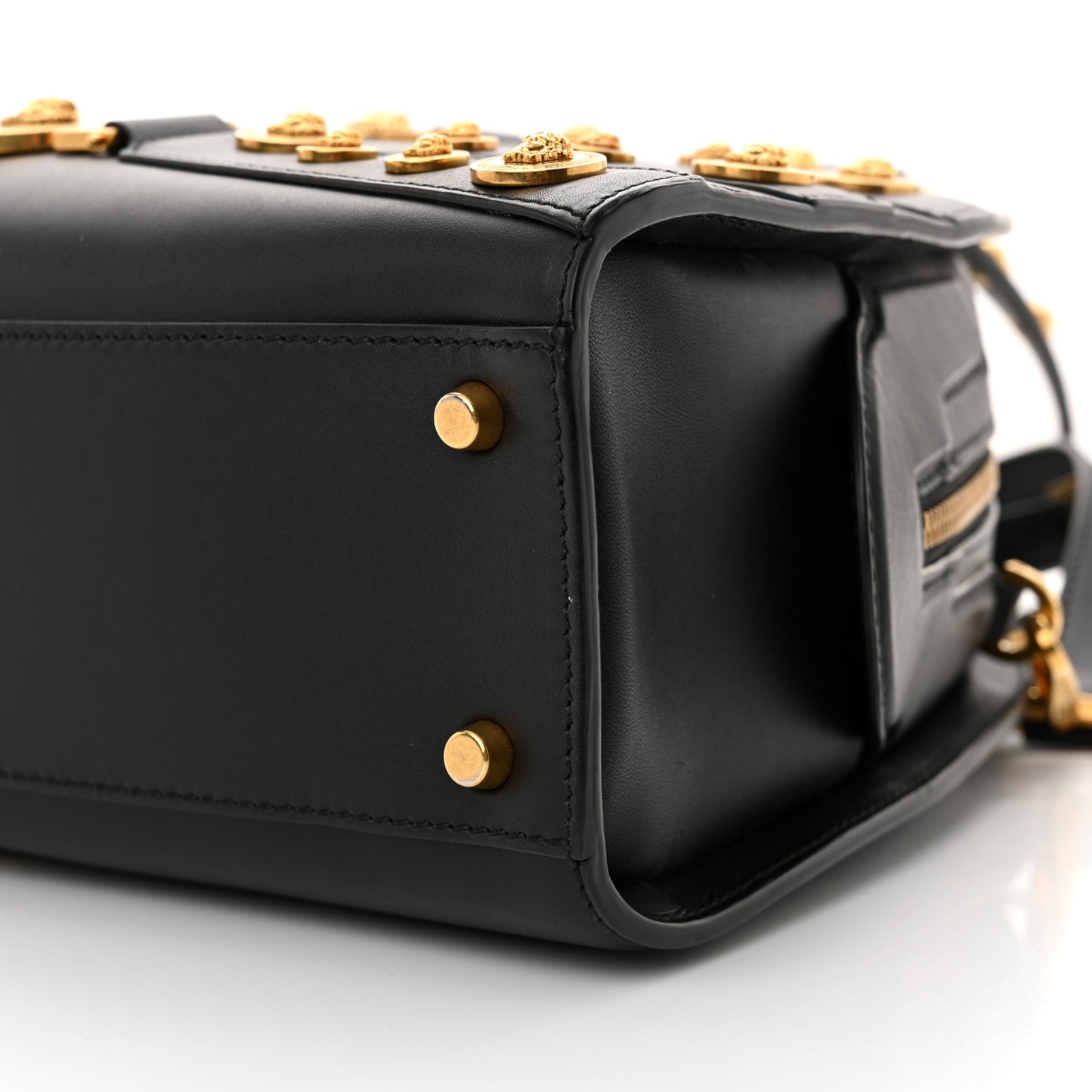 Calfskin Medallion Tribute Bowling Bag Black