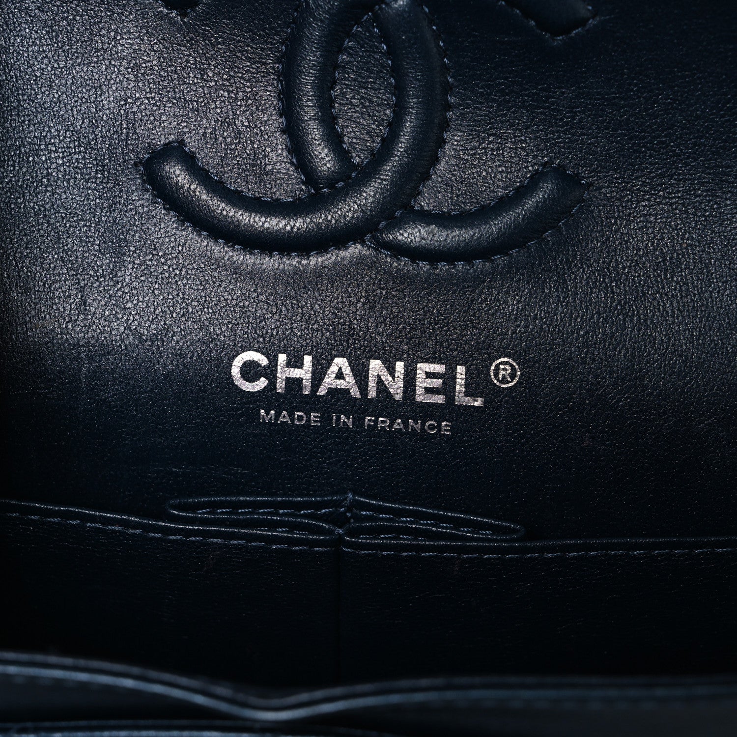 Chanel Iridescent Lambskin Quilted Small Double Flap Dark Blue 6 of 11