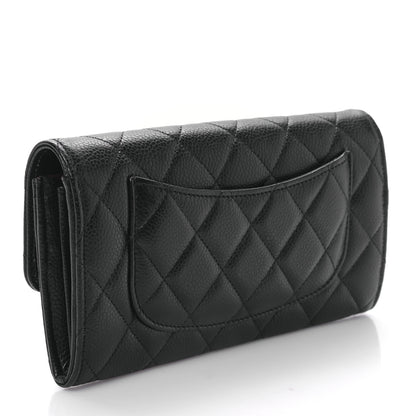 Chanel Caviar Quilted Long Flap Wallet Black 3 of 10