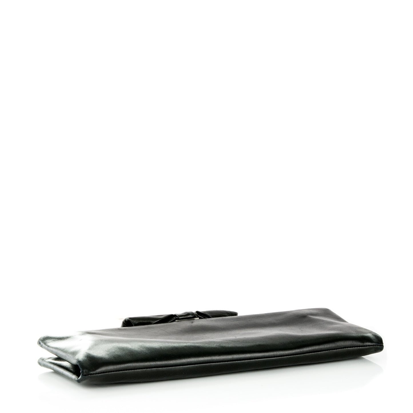 Lambskin Bow Clutch Black