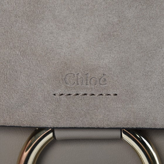 Chloe Suede Calfskin Small Faye Shoulder Bag Motty Grey 6 of 13
