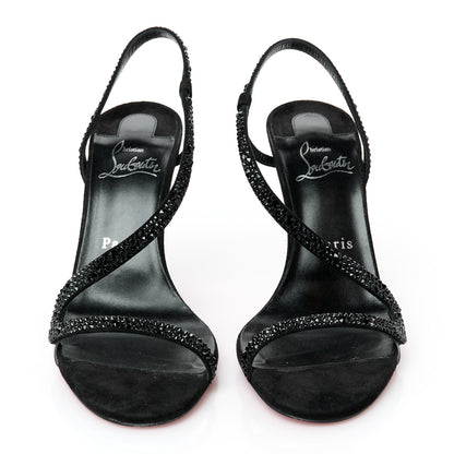 Christian Louboutin Crystal PVC Strass Rosalie 100 Sandals 37 Black Jet 3 of 9