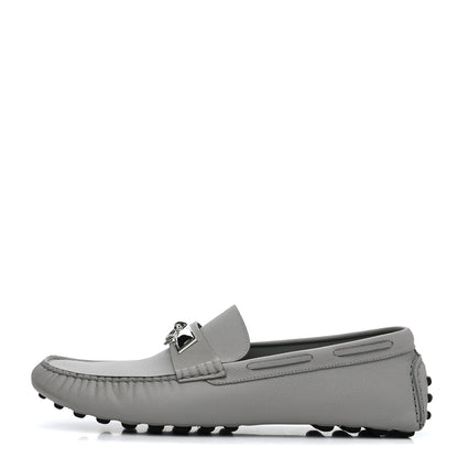 Hermes Epsom Mens Irving Driving Moccasin Loafers 43 Bleu Glacier 1 of 4