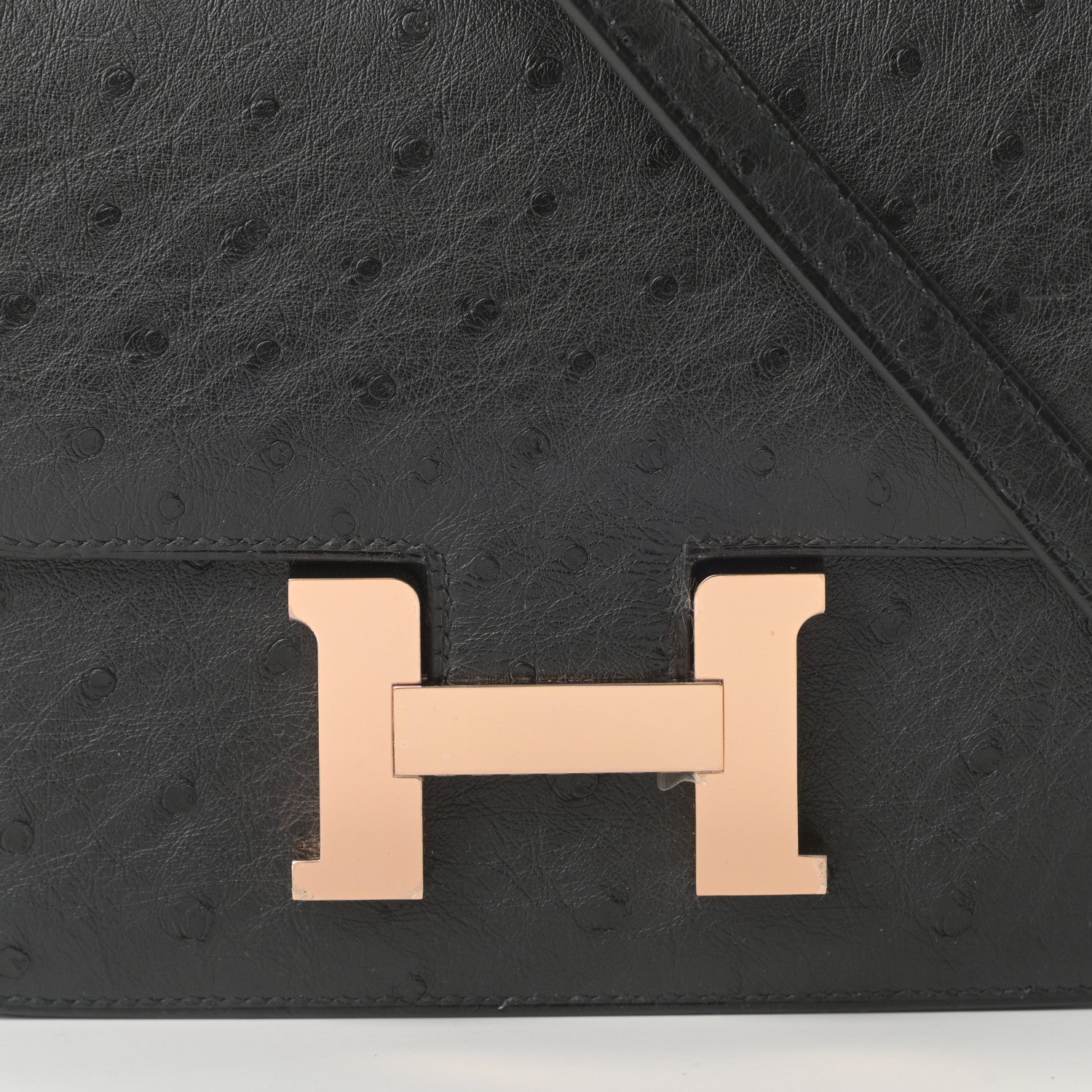 Hermes Ostrich Constance 18 Black 8 of 11