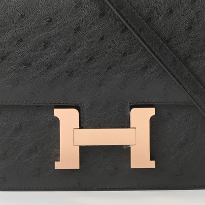 Hermes Ostrich Constance 18 Black 8 of 11