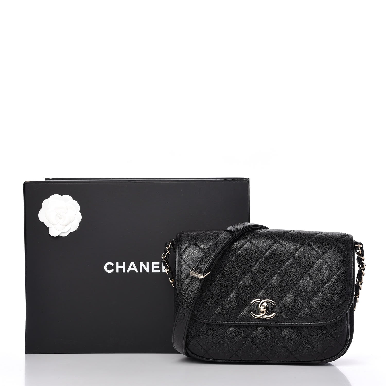 Chanel Caviar Quilted Medium Messenger Flap Black 11 of 11