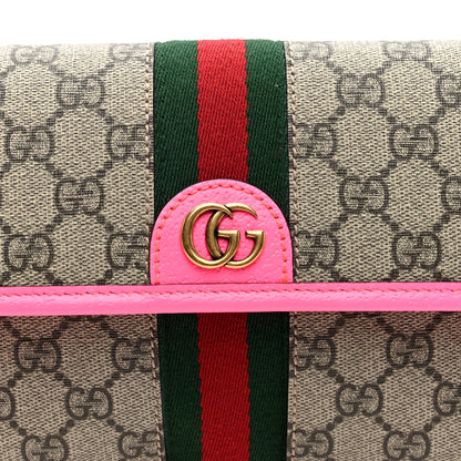 Gucci GG Supreme Monogram Web Small Ophidia Belt Bag 100/40 Beige Ebony Fluorescent Fuchsia 8 of 10