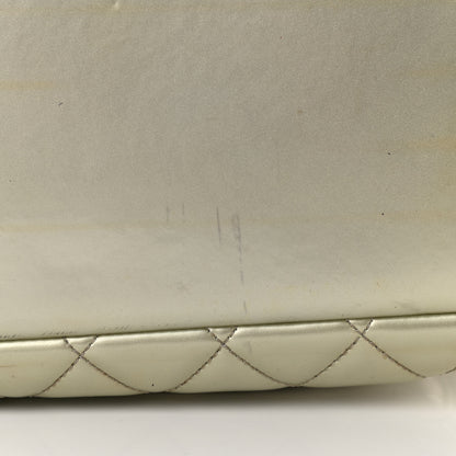 Chanel Patent Quilted Grand Shopping Tote GST Silver Gold 24 of 24