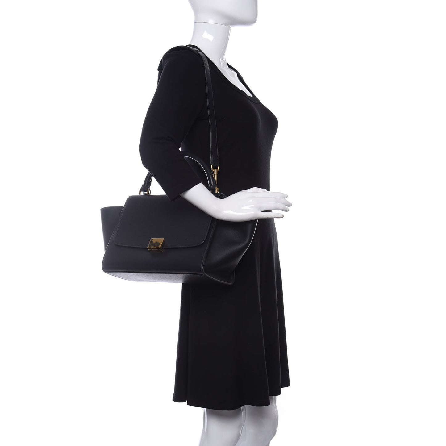 Liege Calfskin Small Trapeze Black