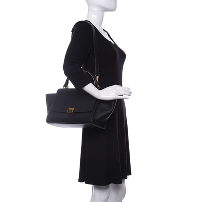 Celine Liege Calfskin Small Trapeze Black 2 of 9