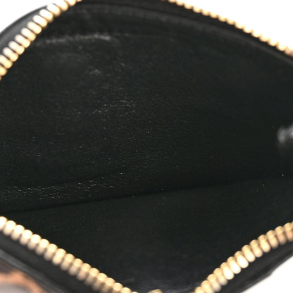 Saint Laurent Calfskin Leopard Print Monogram 5 Fragments Zip Pouch Card Holder Toffee Manto Naturale 5 of 10