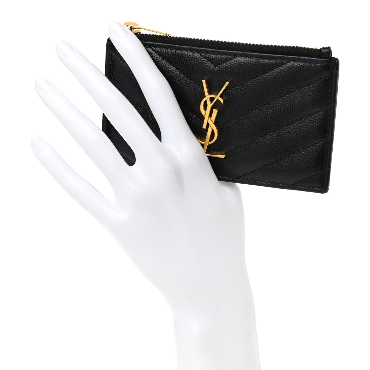 Monogram Grain de Poudre 5 Fragments Zip Pouch Card Holder Black