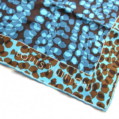 Louis Vuitton Silk Carre Leopard Scarf Blue 3 of 8