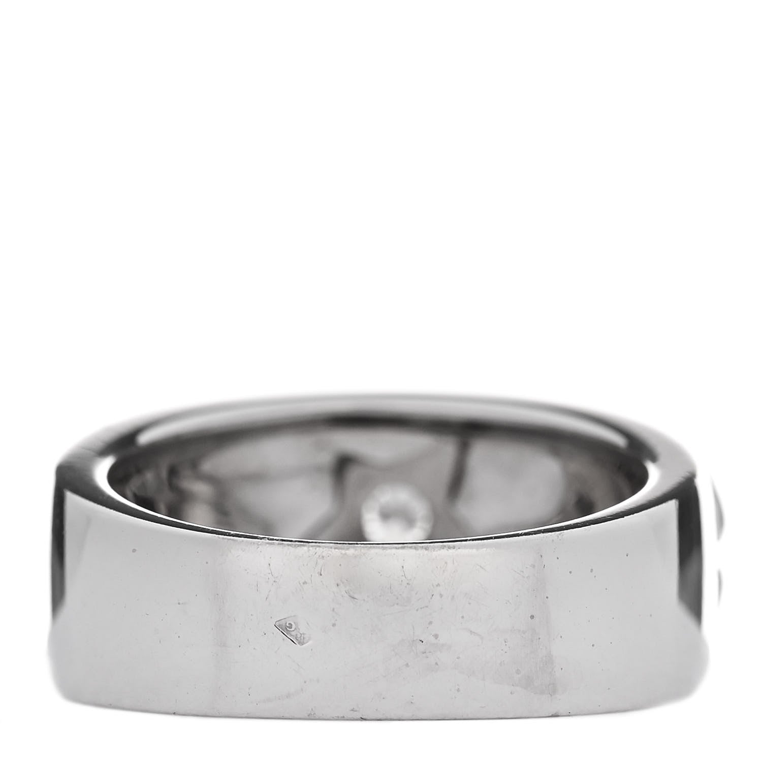 Chanel 18K White Gold Diamond 3 Symbols Ring 56 7.5 3 of 4