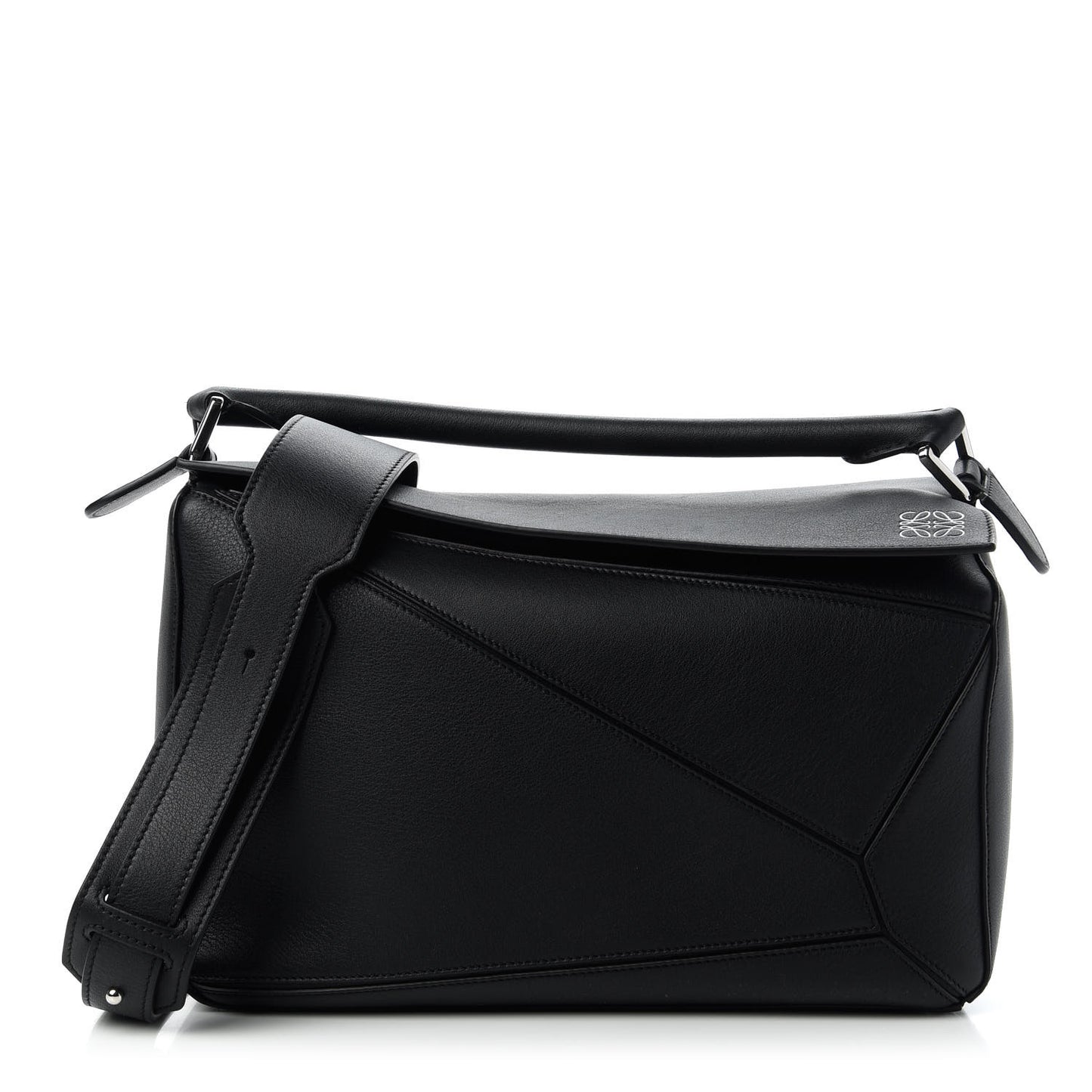 Calfskin Medium Puzzle Bag Black