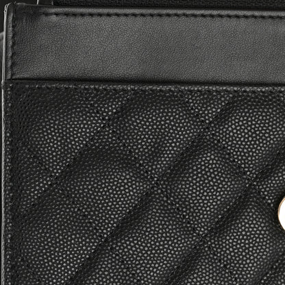 Chanel Caviar Quilted CC Filigree Wallet On Chain WOC Black 12 of 13