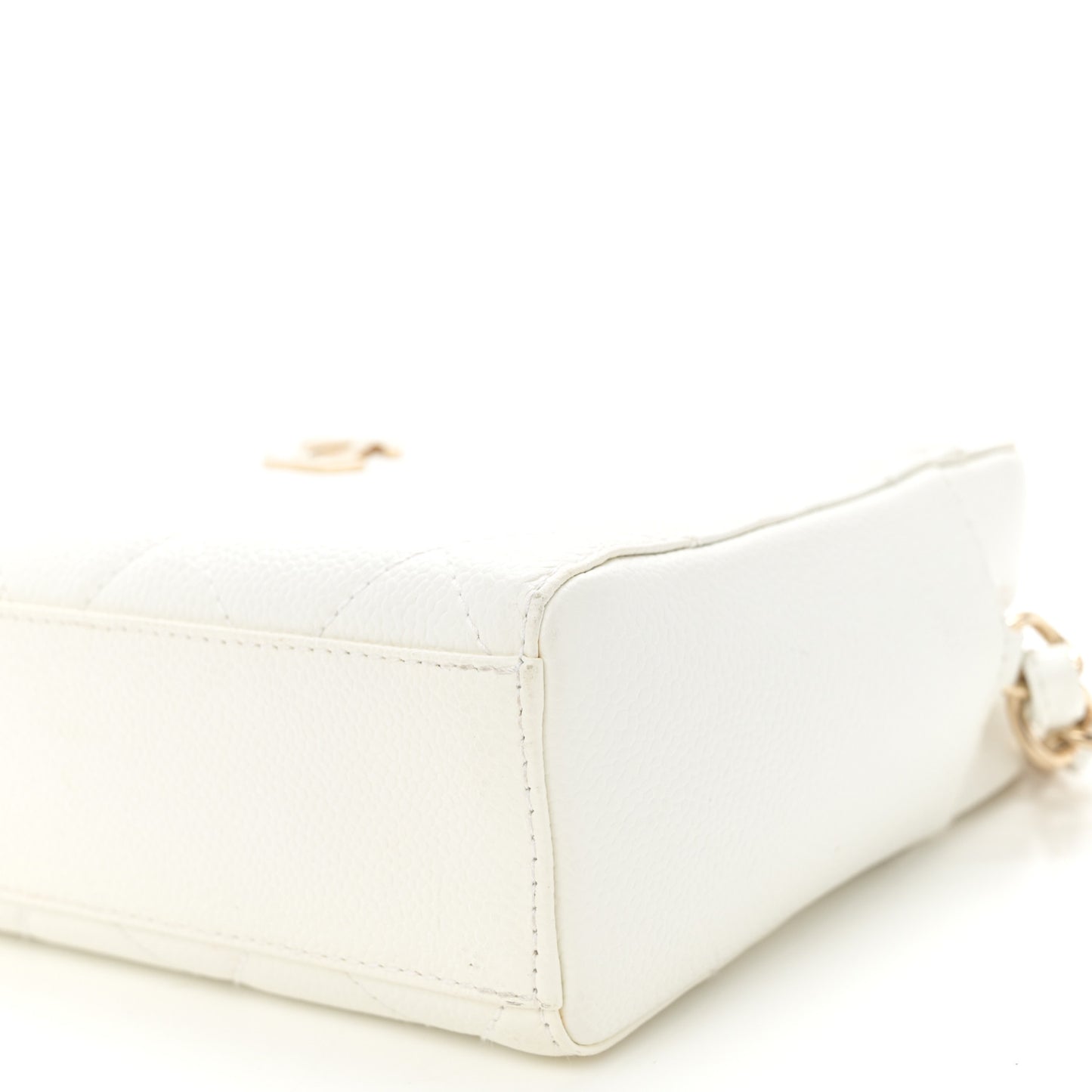 Caviar Quilted Camera Case White