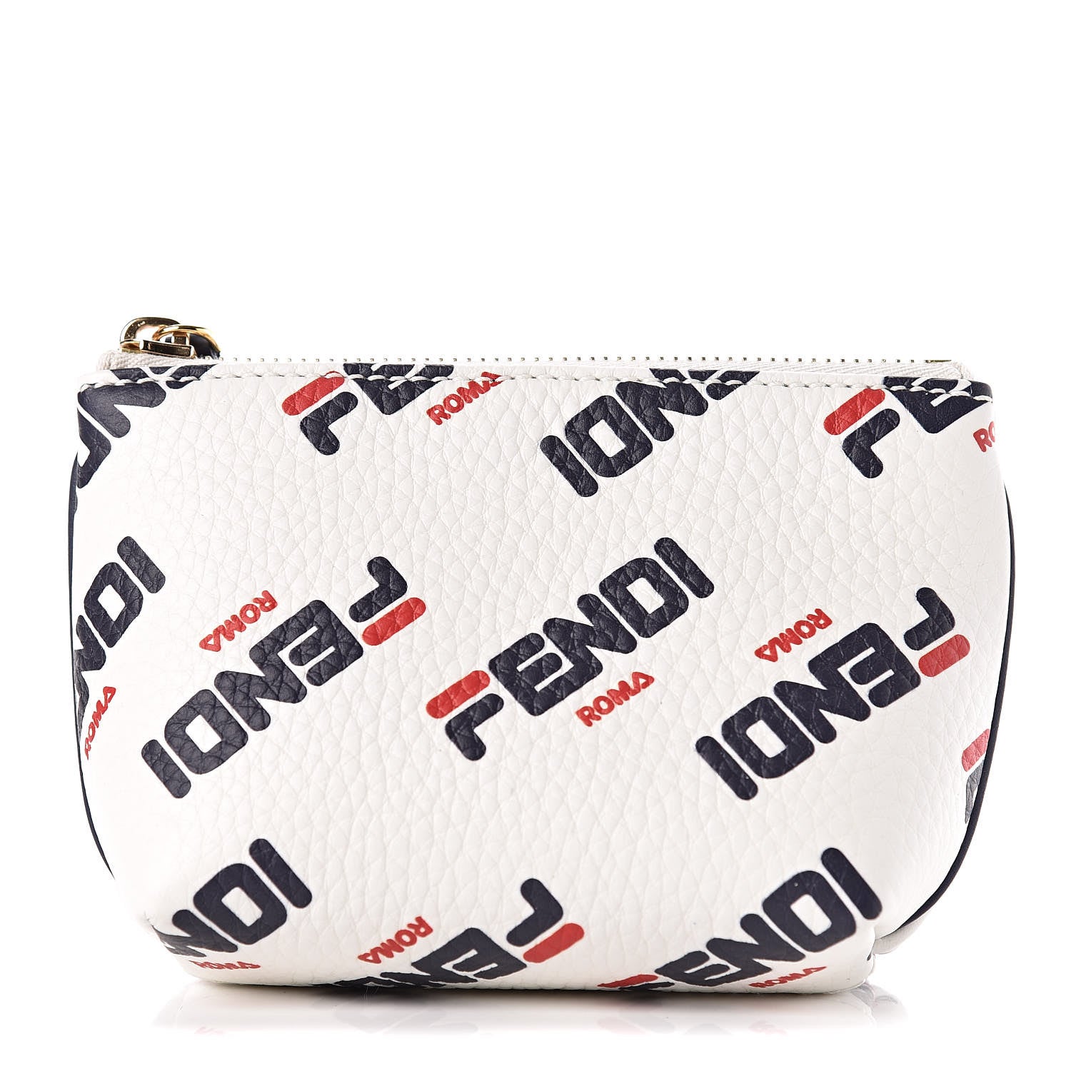 Fendi X FILA Vitello Mania Small Pyramid Cosmetic Case White Blueberry 1 of 7
