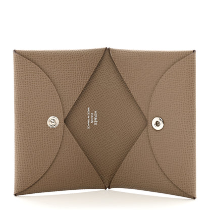 Hermes Epsom Calvi Card Case Etoupe 5 of 7