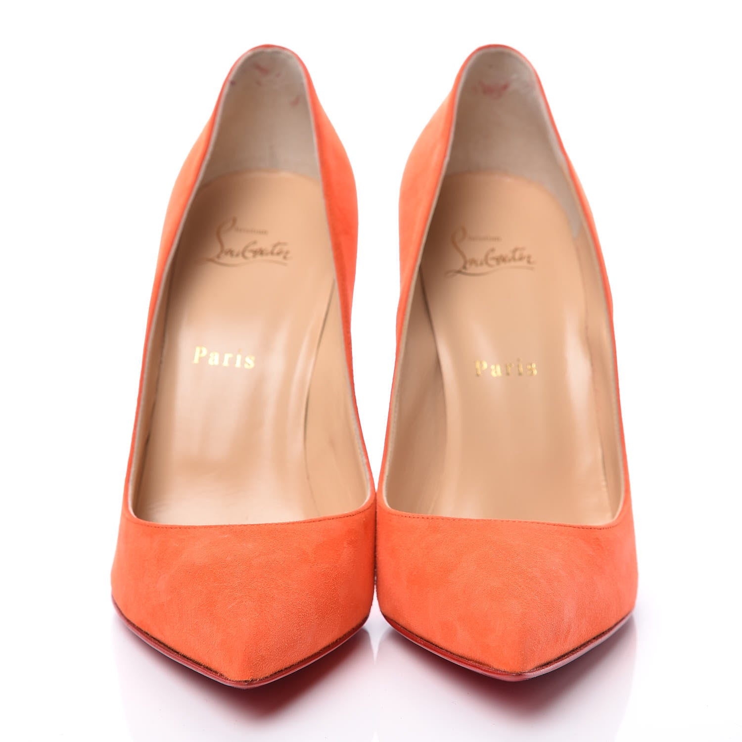 Christian Louboutin Suede Pigalle Follies 100 Pumps 39.5 Magma 2 of 8