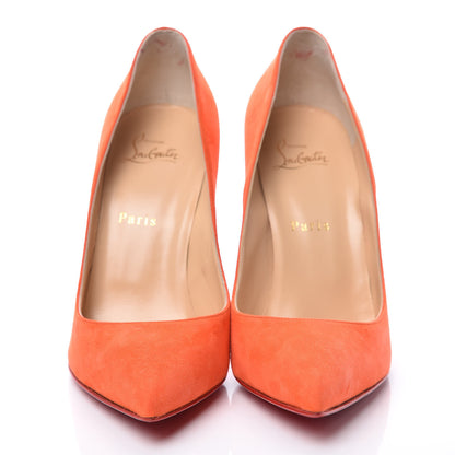Christian Louboutin Suede Pigalle Follies 100 Pumps 39.5 Magma 2 of 8