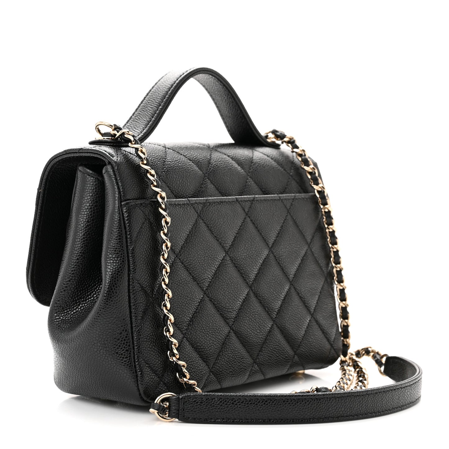 Caviar Quilted Small Business Affinity Flap Black