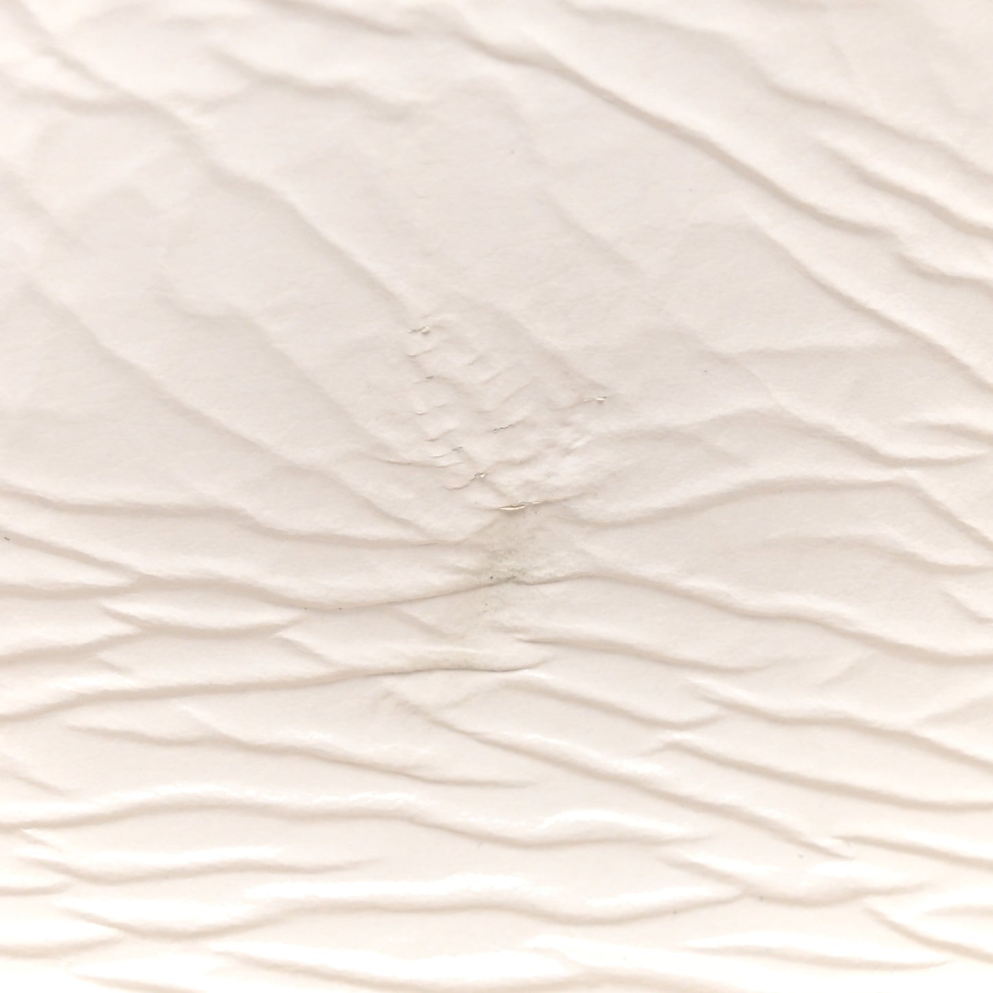 Glazed Calfskin Pleated Chain Stitch East West Flap White