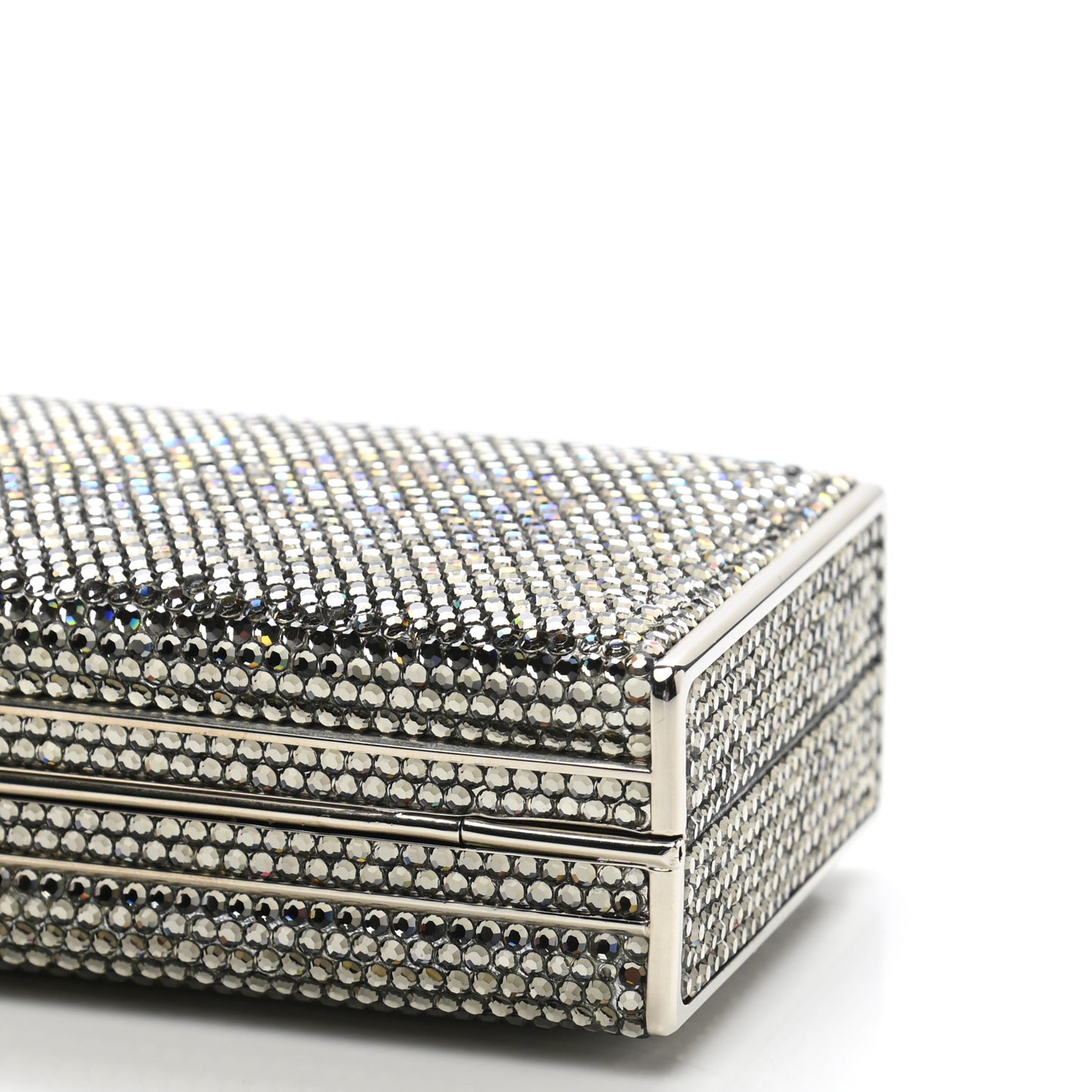 Swarovski Crystal Minaudiere Clutch Silver