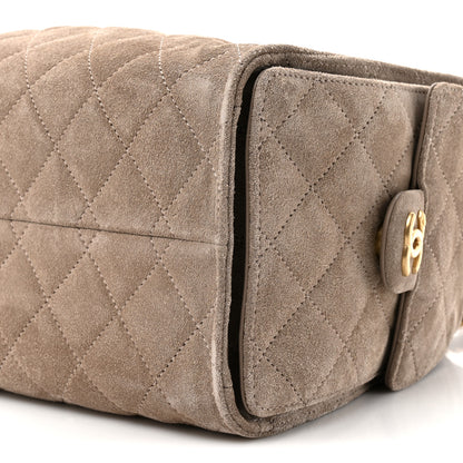 Chanel Suede Quilted Small Chanel 25 Handbag Dark Grey 9 of 12
