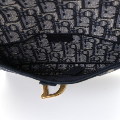Christian Dior Oblique Slim Saddle Pouch Blue 4 of 4