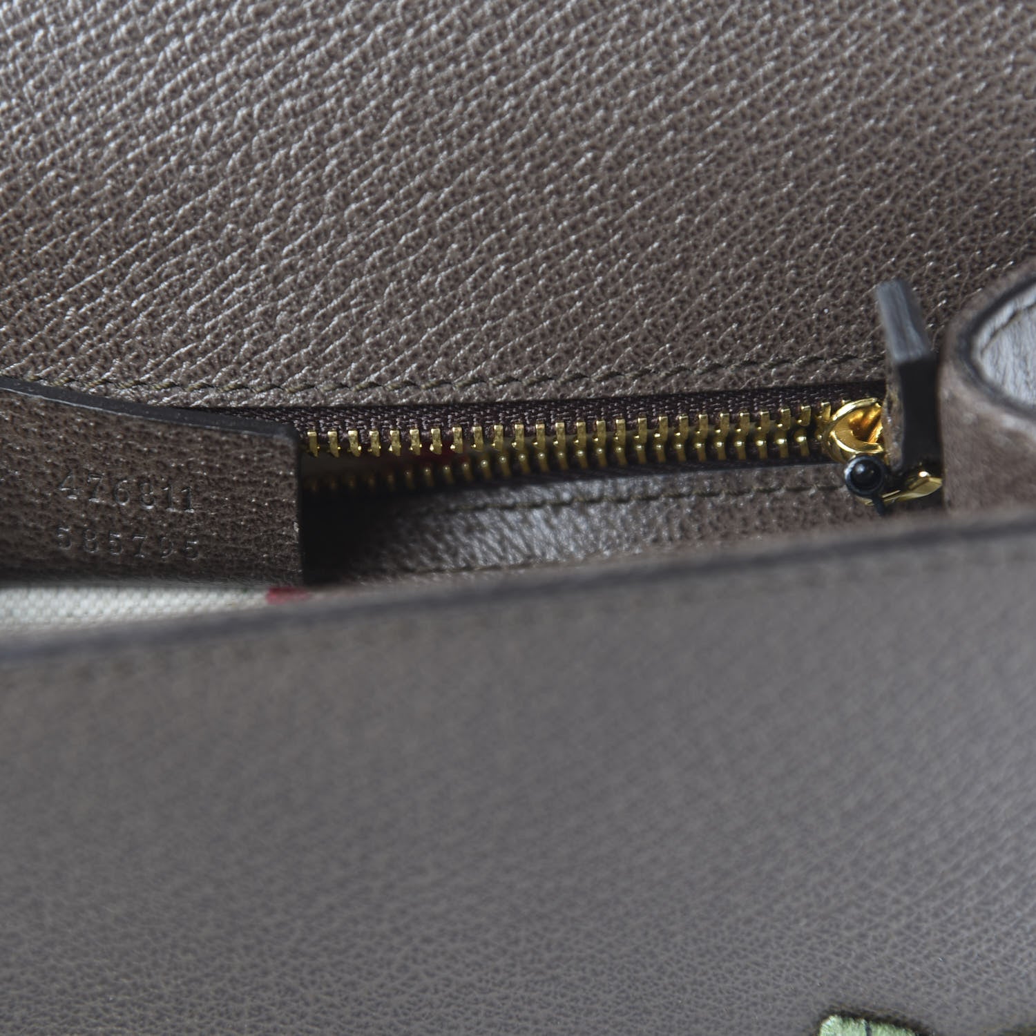Gucci Calfskin Embroidered Sylvie Belt Bag 95 34 Brown 9 of 10