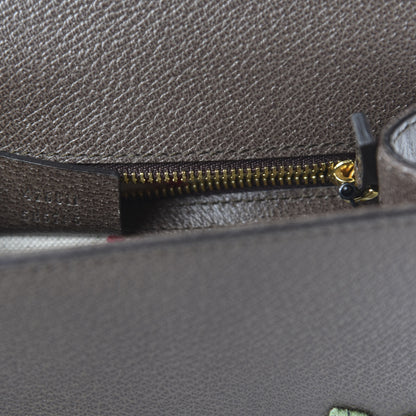 Gucci Calfskin Embroidered Sylvie Belt Bag 95 34 Brown 9 of 10