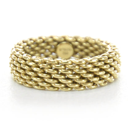 Tiffany 18k Yellow Gold Narrow Mesh Somerset Ring 5 1 of 4